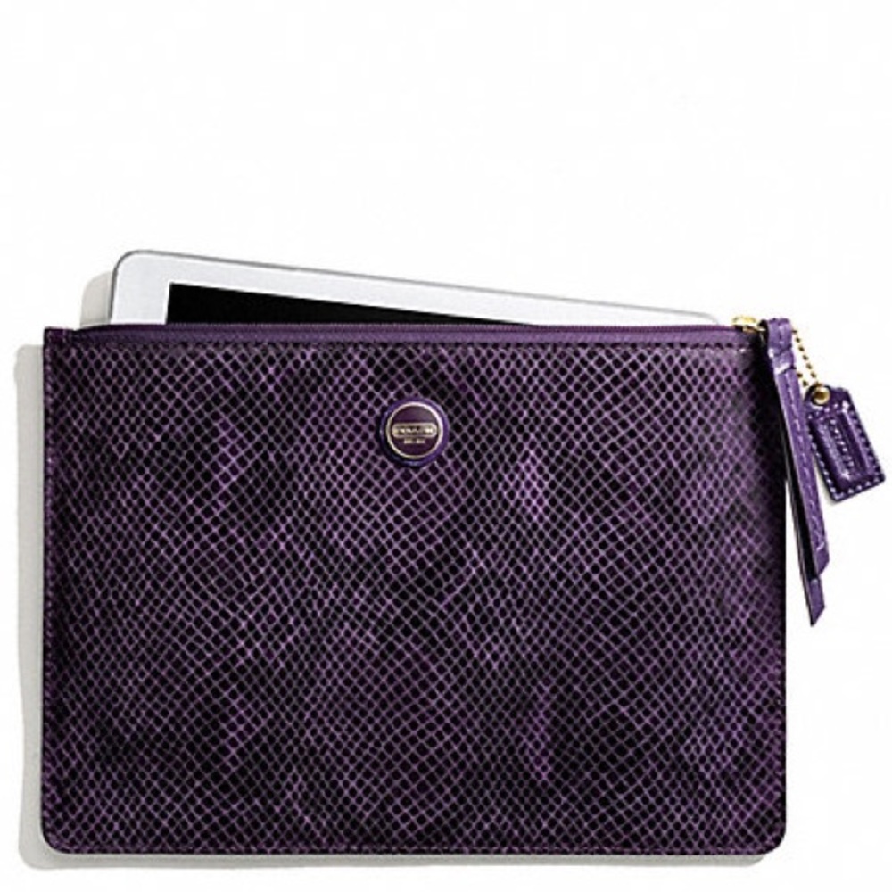 COACH Signature Snakeskin Tech Pouch